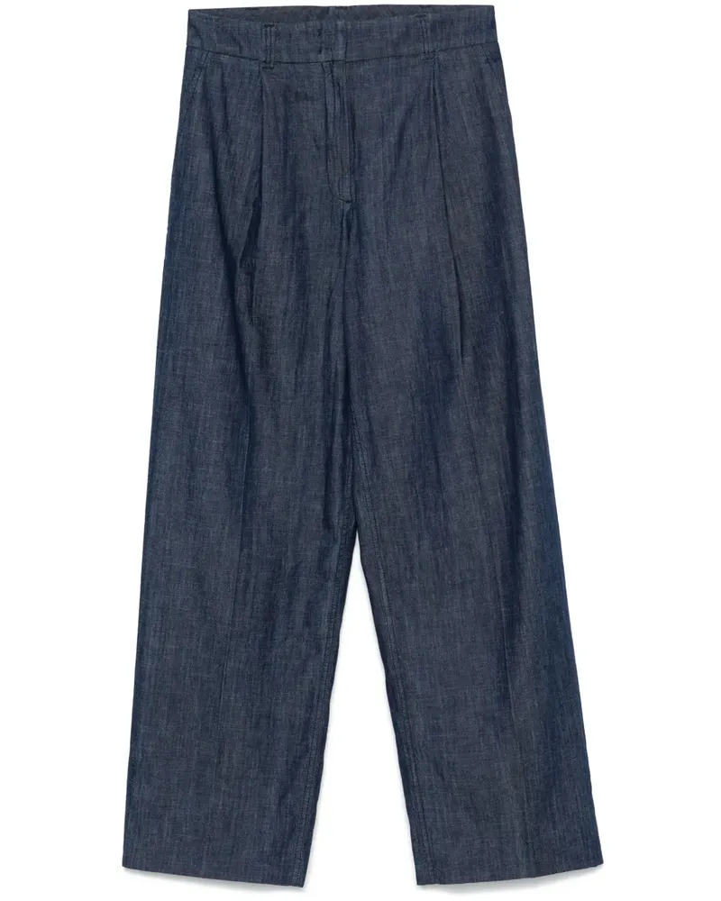 Another Tomorrow Jeans mit weitem Bein - Blau Blau
