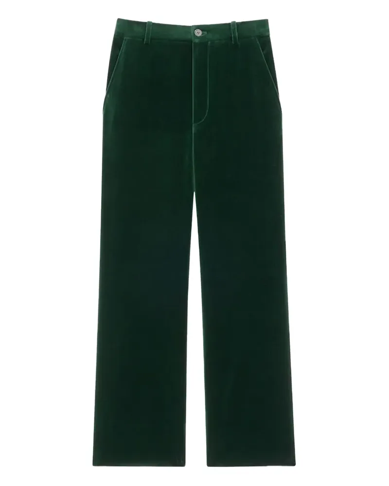 Saint Laurent Samthose mit geradem Bein - Grün Grün