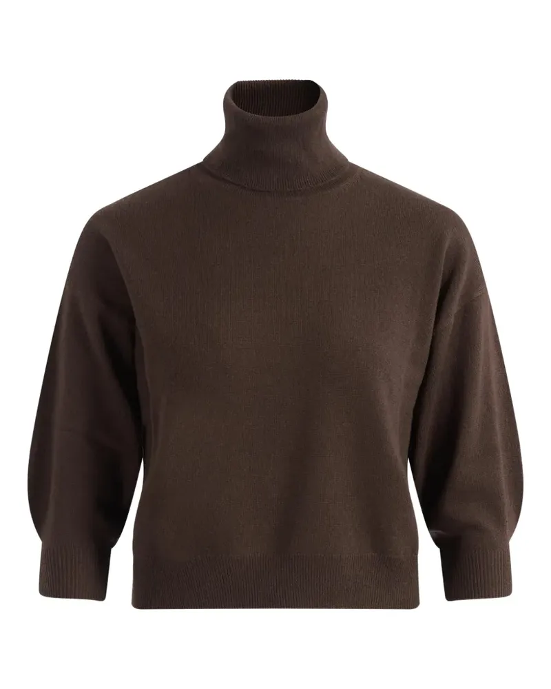 Max Mara Rollkragenpullover mit Dreiviertelärmeln - Braun Braun