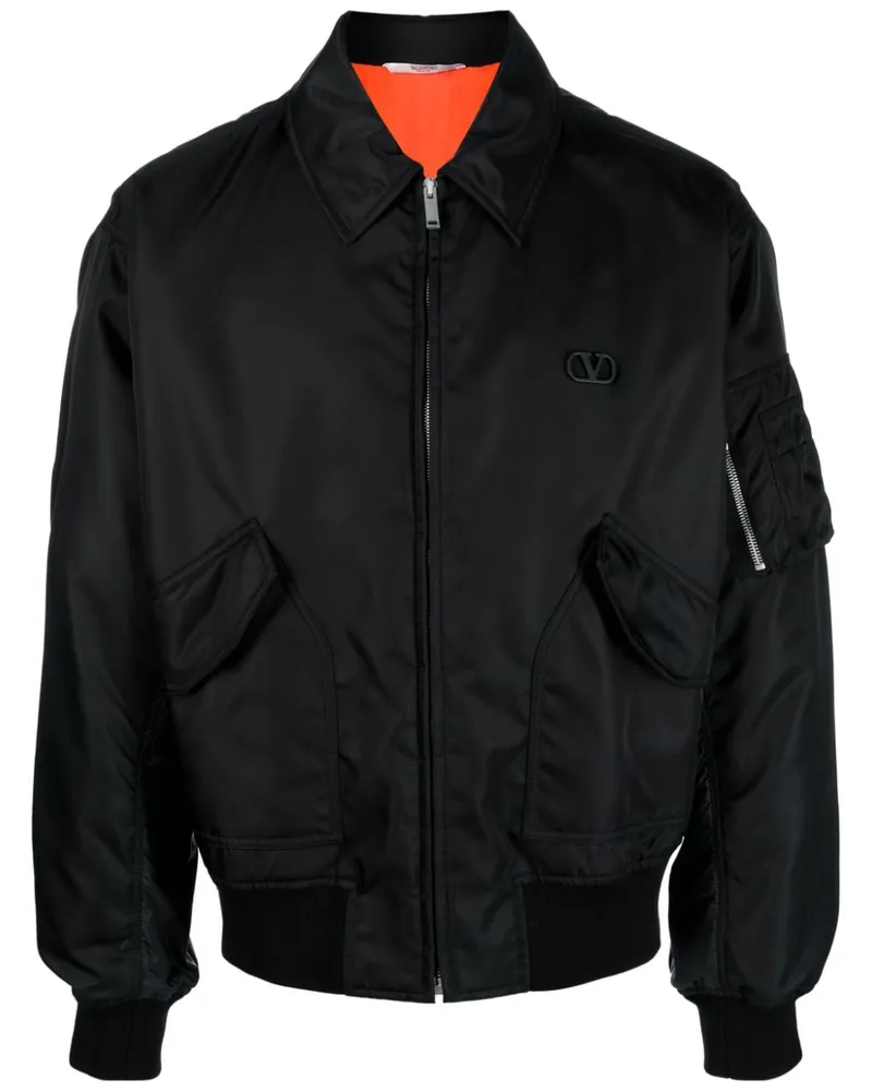 Valentino Garavani Bomberjacke mit VLOGO Signature - Schwarz Schwarz