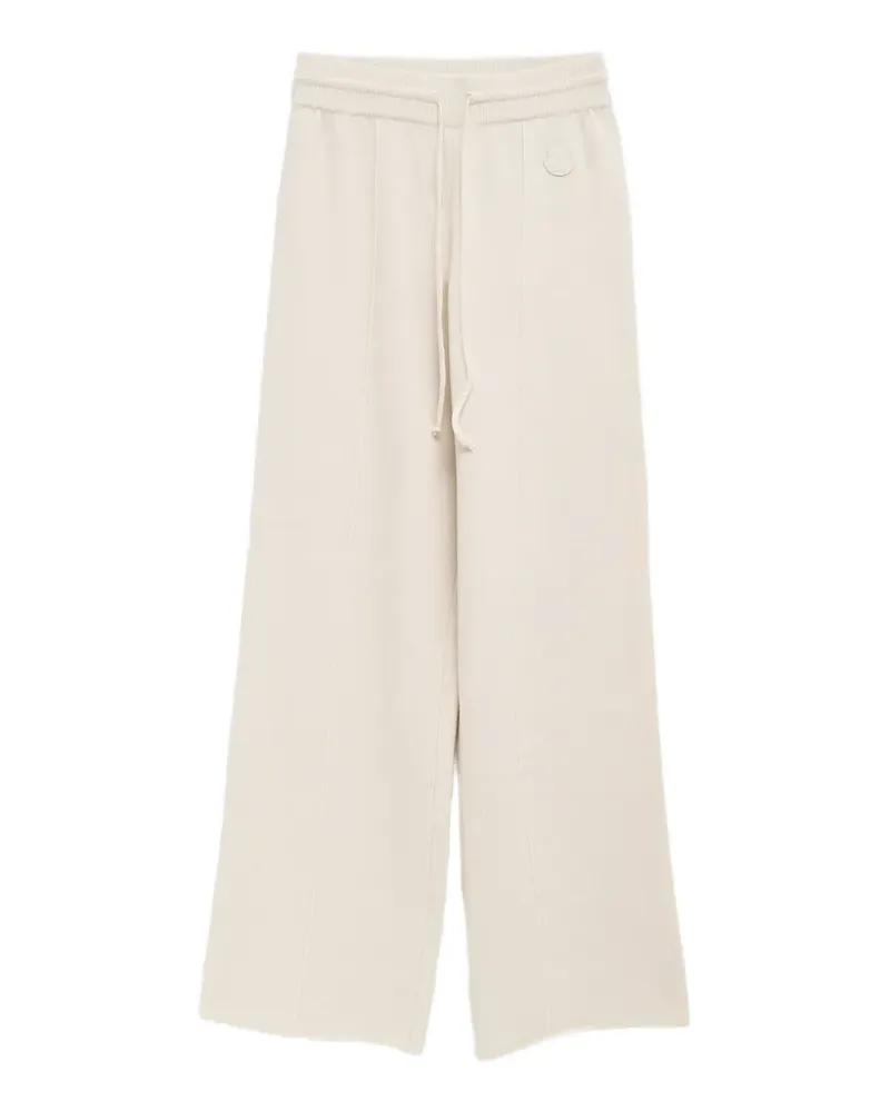 Moncler logo-patch wide-leg trousers - Nude Nude