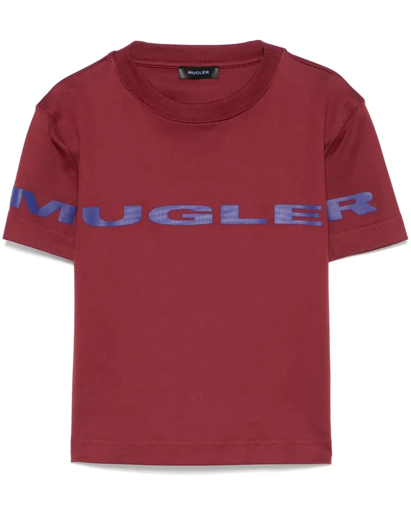 Thierry Mugler T-Shirt mit Logo-Applikation - Rot Rot