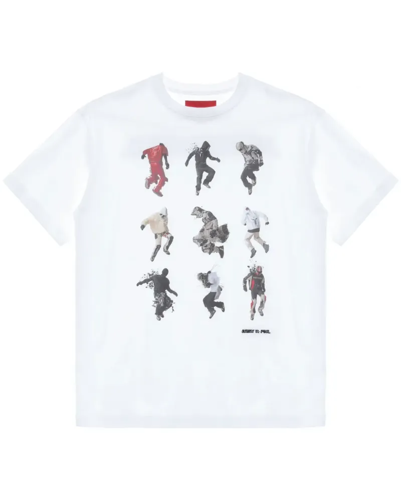 KUSIKOHC T-Shirt mit grafischem Print - Weiß Weiß