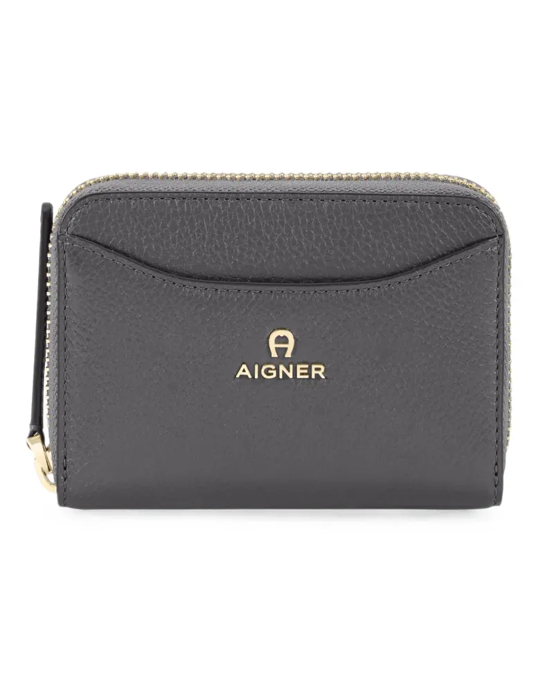Aigner Marika Portemonnaie mit Logo-Schild - Grau Grau