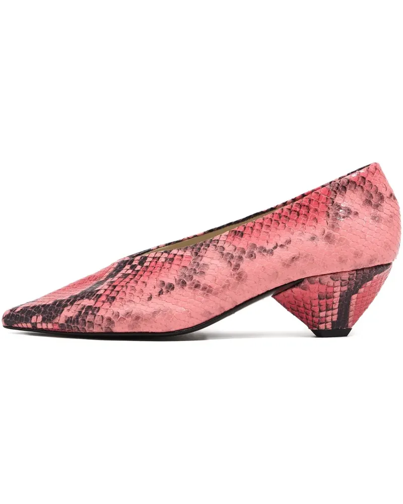 BIMBA Y LOLA Spitze Pumps mit Schlangen-Print - Rosa Rosa