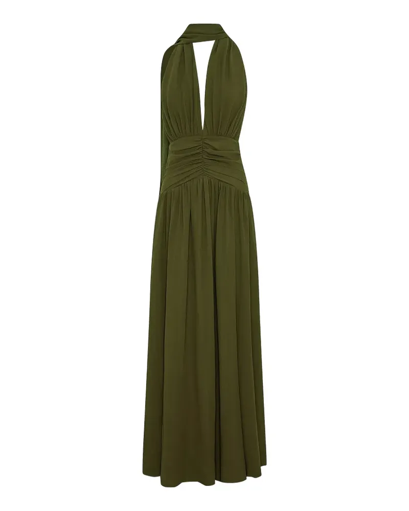 NICHOLAS Neckholder-Kleid mit Raffung - Grün Grün