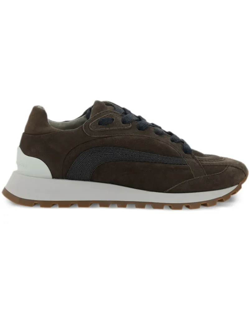 Brunello Cucinelli Sneakers mit Monili-Kette - Braun Braun