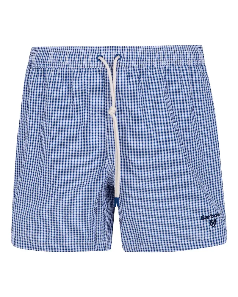 Barbour gingham-check seersucker swim shorts - Blau Blau