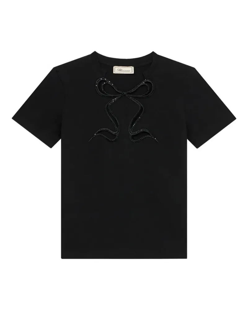 Blumarine T-Shirt mit Cut-Out - Schwarz Schwarz