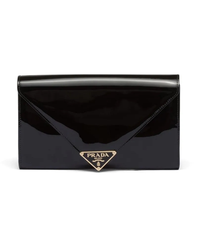 Prada Clutch aus Lackleder - Schwarz Schwarz