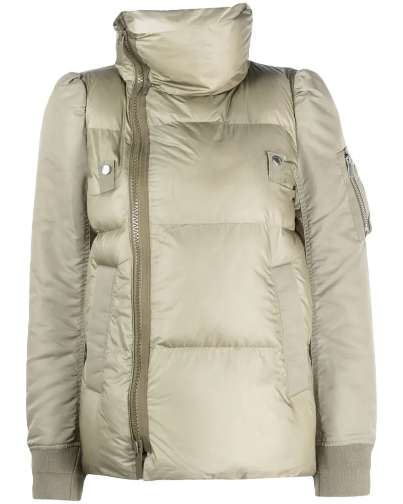 Sacai Jacke mit Stehkragen Grün