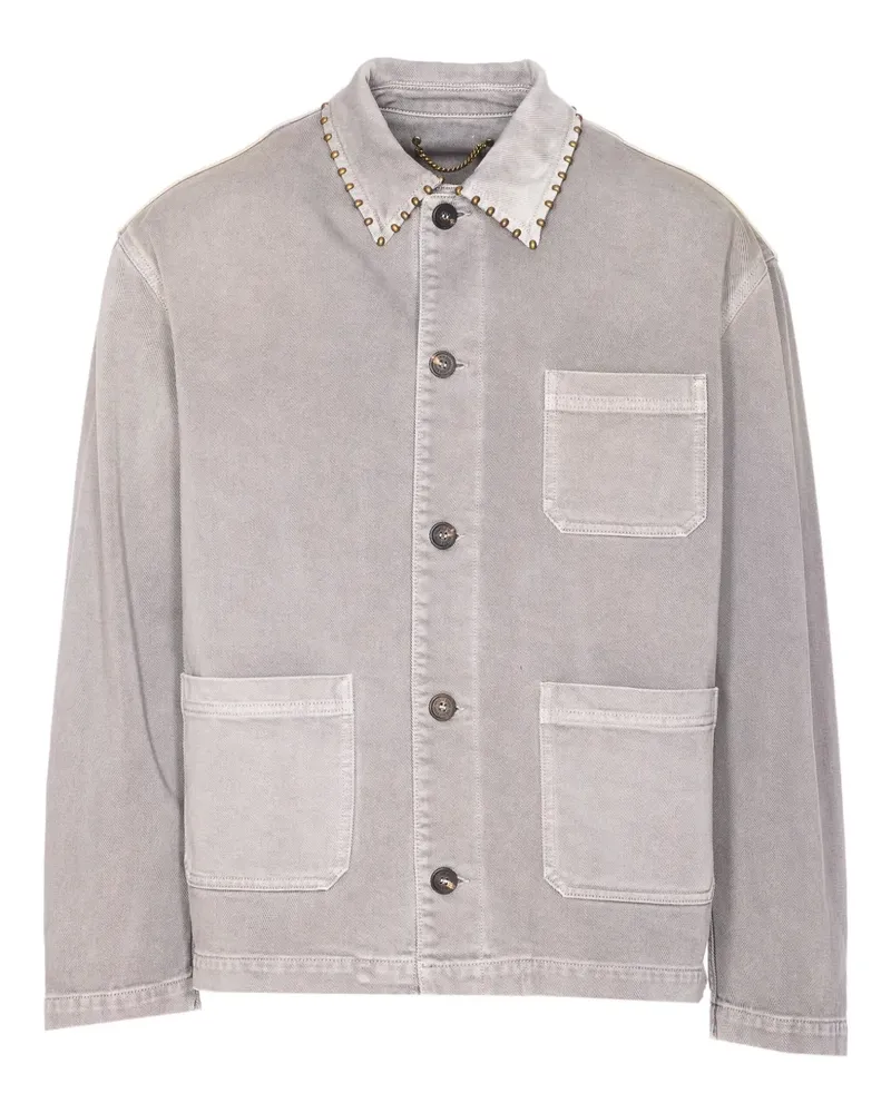 Golden Goose Jeanshemd mit Nieten - Grau Grau