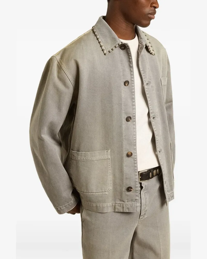 Golden Goose Jeanshemd mit Nieten - Grau Grau