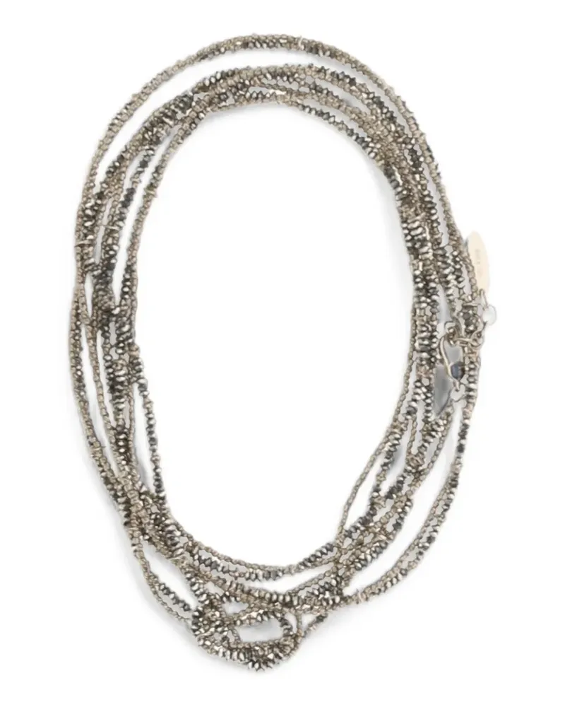 Brunello Cucinelli Gewickeltes Armband aus Hämatit und Sterlingsilber - Grau Grau