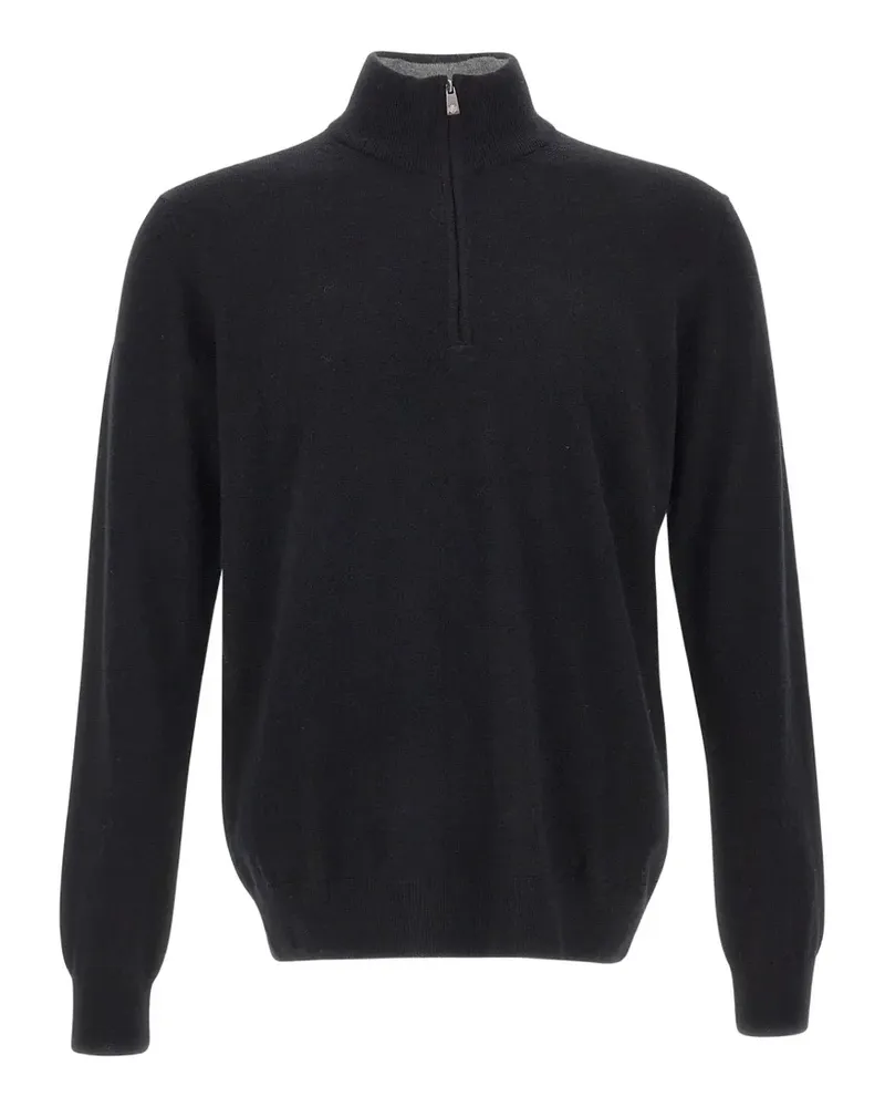 Della Ciana Pullover mit Reißverschluss - Schwarz Schwarz