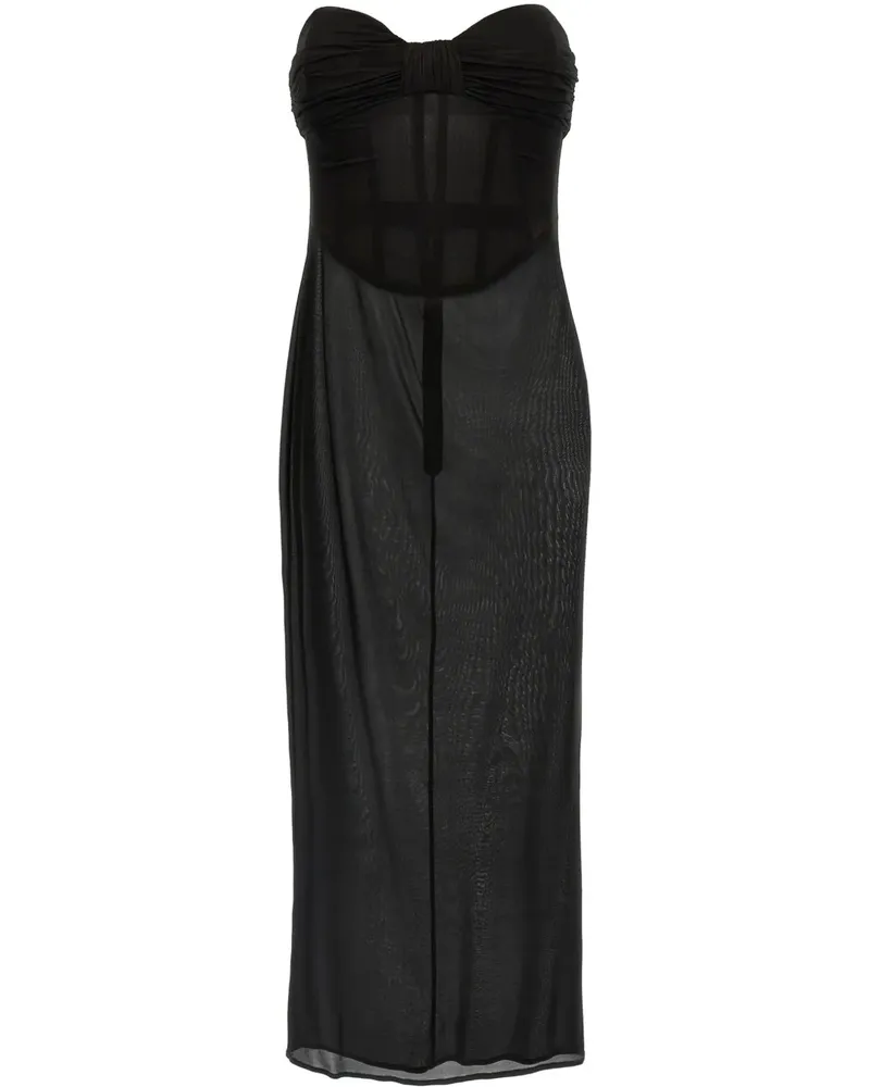 Magda Butrym 27 Midikleid - Schwarz Schwarz