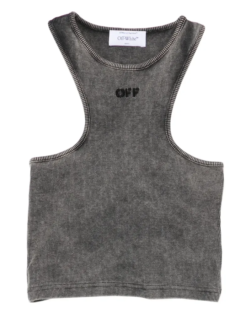 OFF-WHITE Cropped-Top mit Logo - Grau Grau