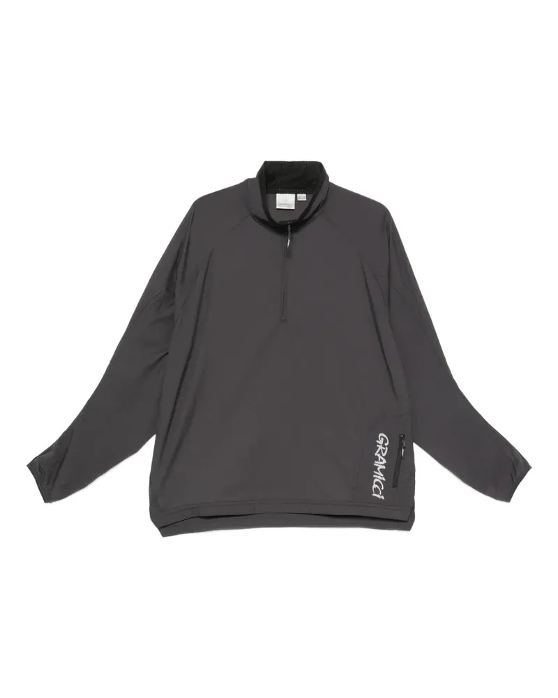 GRAMICCI logo-print half-zip jacket - Grau Grau