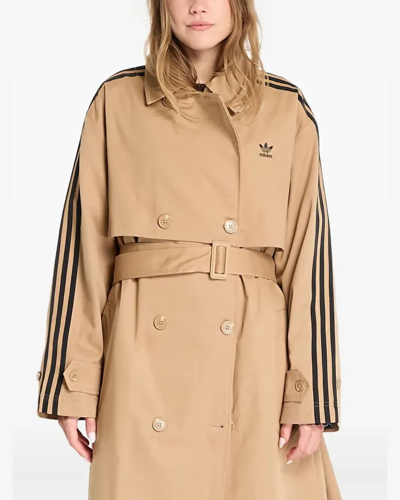 adidas twill 3-Stripes trench coat - Nude Nude