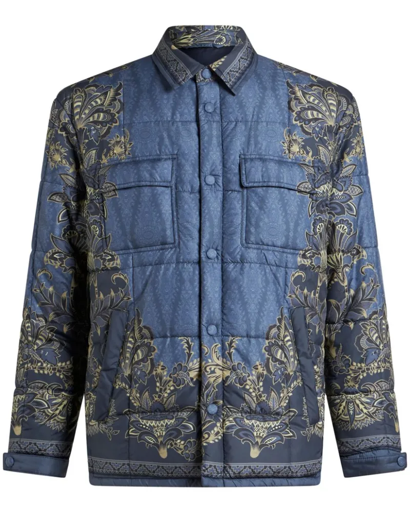 Etro Hemdjacke mit Print - Blau Blau