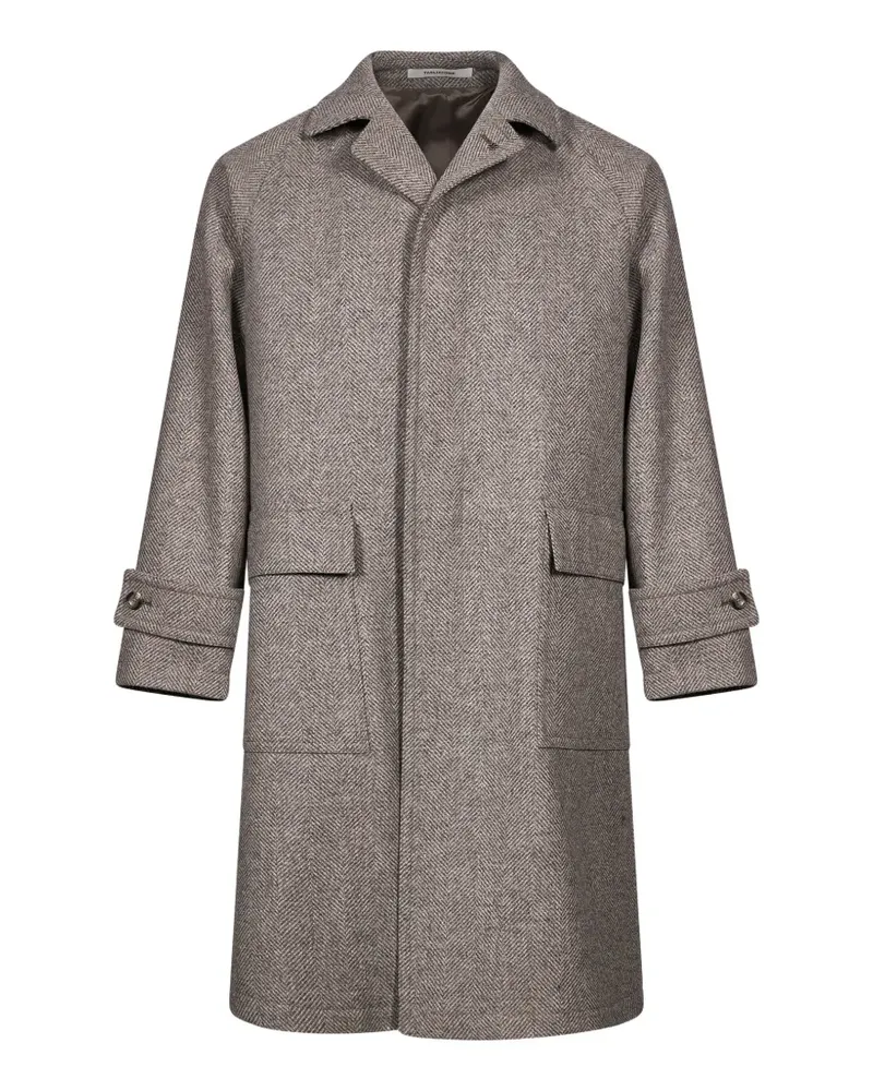 Tagliatore Loyd herringbone-pattern raglan-sleeve coat - Grau Grau