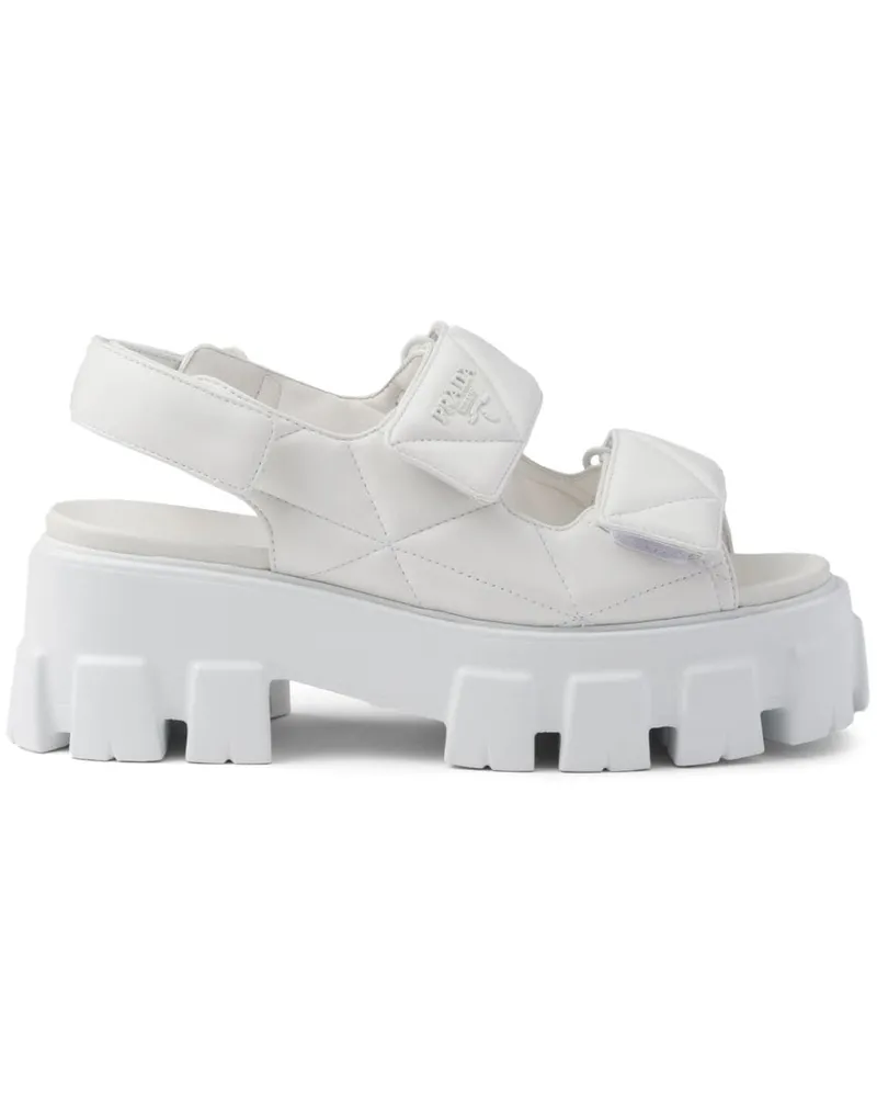 Prada Gesteppte Monolith Sandalen - Weiß Weiß