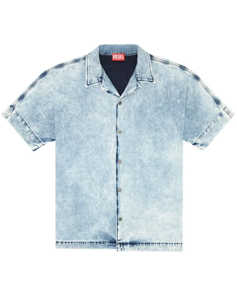 Diesel Kurzärmeliges D-Nabil Jeanshemd - Blau Blau