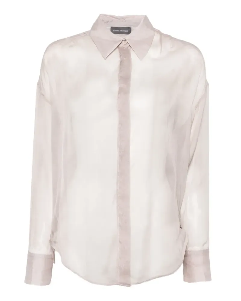 Lorena Antoniazzi Semi-transparentes Seidenhemd - Rosa Rosa