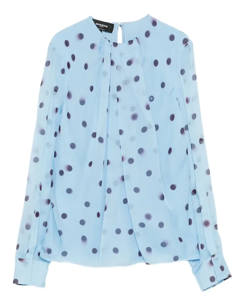 Rochas Bluse mit Polka Dots - Blau Blau