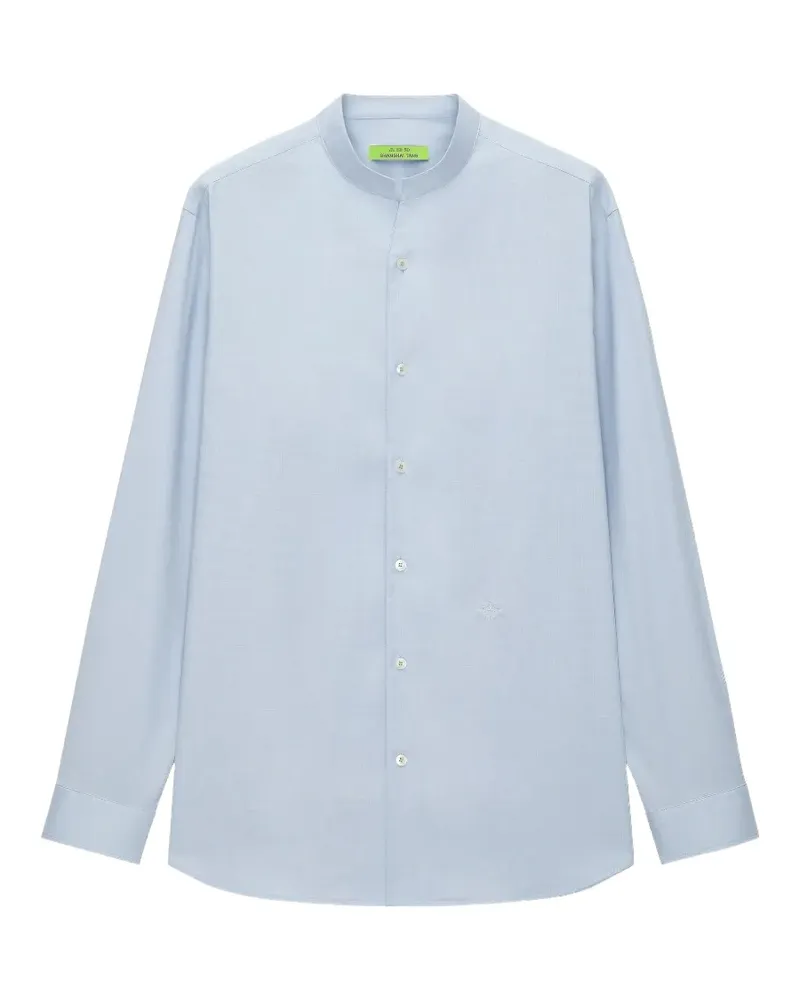 Shanghai Tang Hemd mit Mandarinkragen - Blau Blau