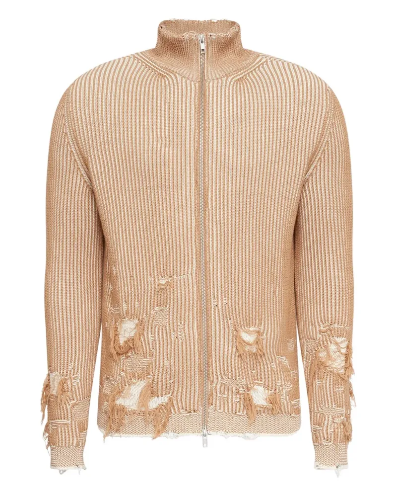 Maison Margiela Gerippter Cardigan im Distressed-Look - Nude Nude