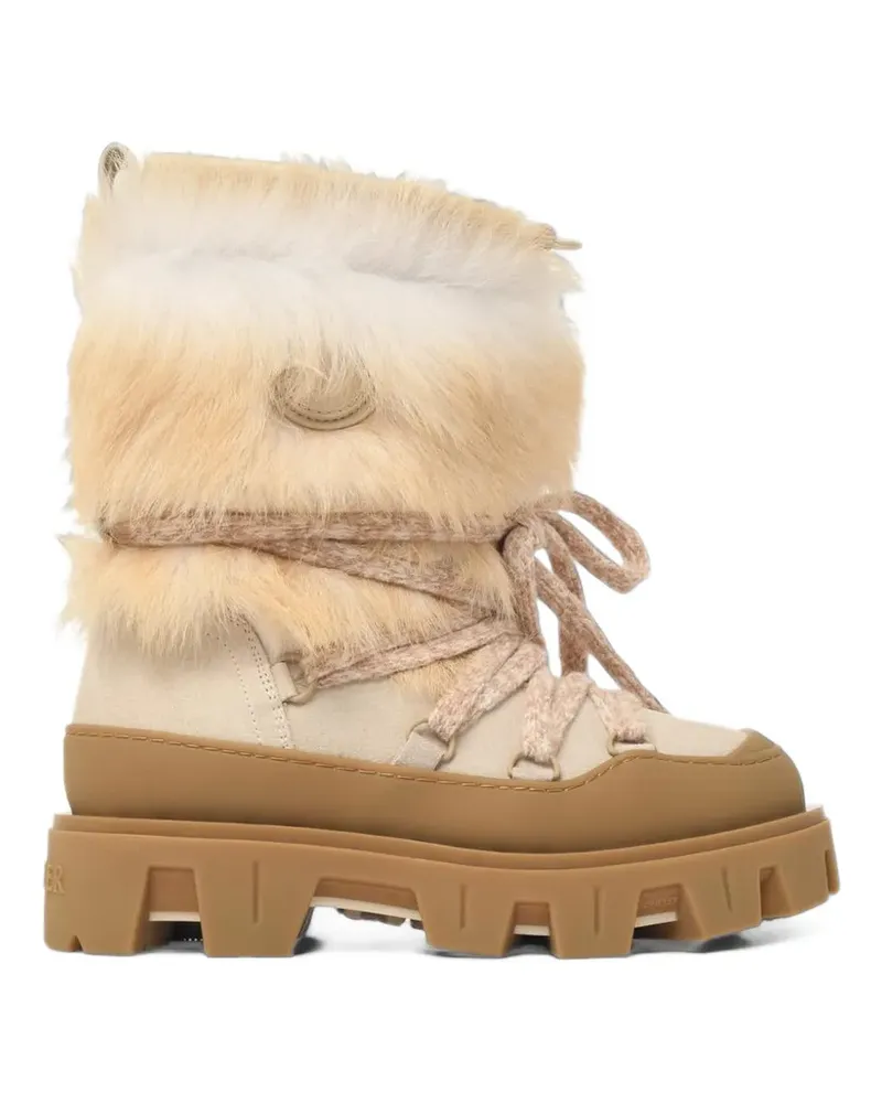 Moncler Peak Apres Wildlederstiefel mit Faux Fur - Nude Nude