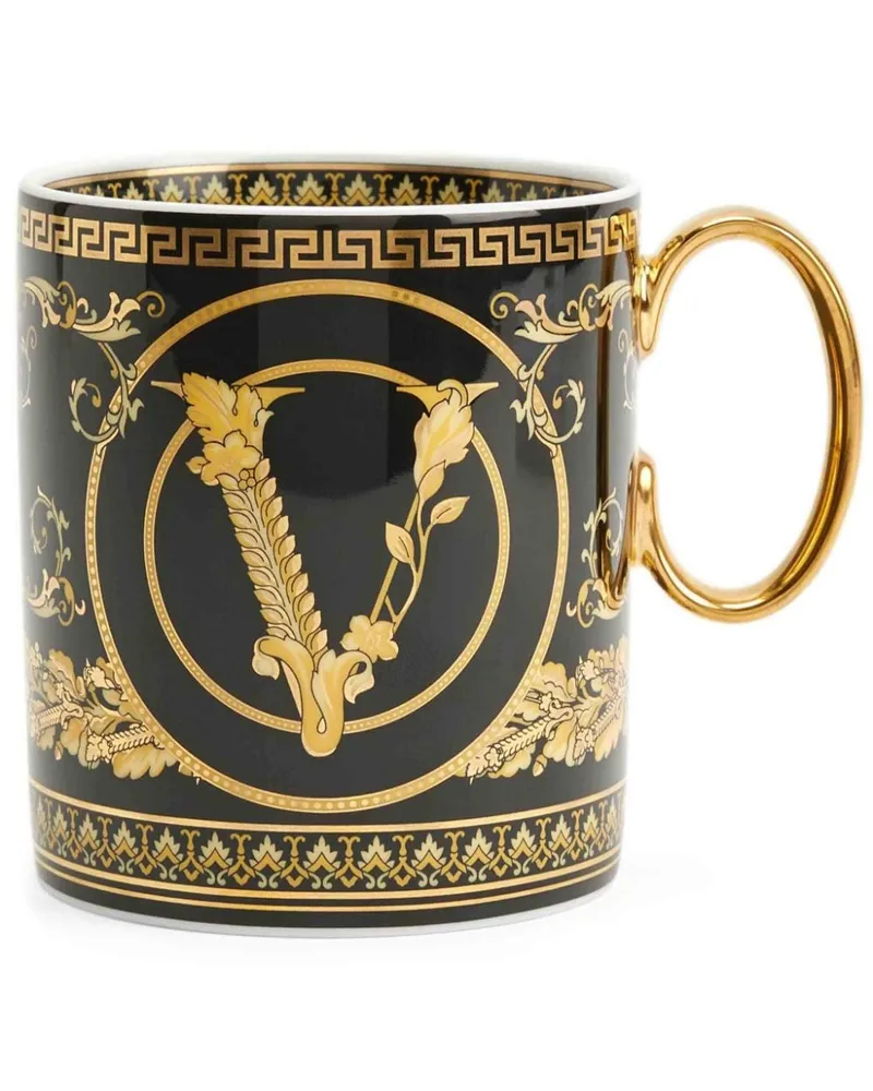 Versace Tasse mit Virtus Gala-Print - Schwarz Schwarz