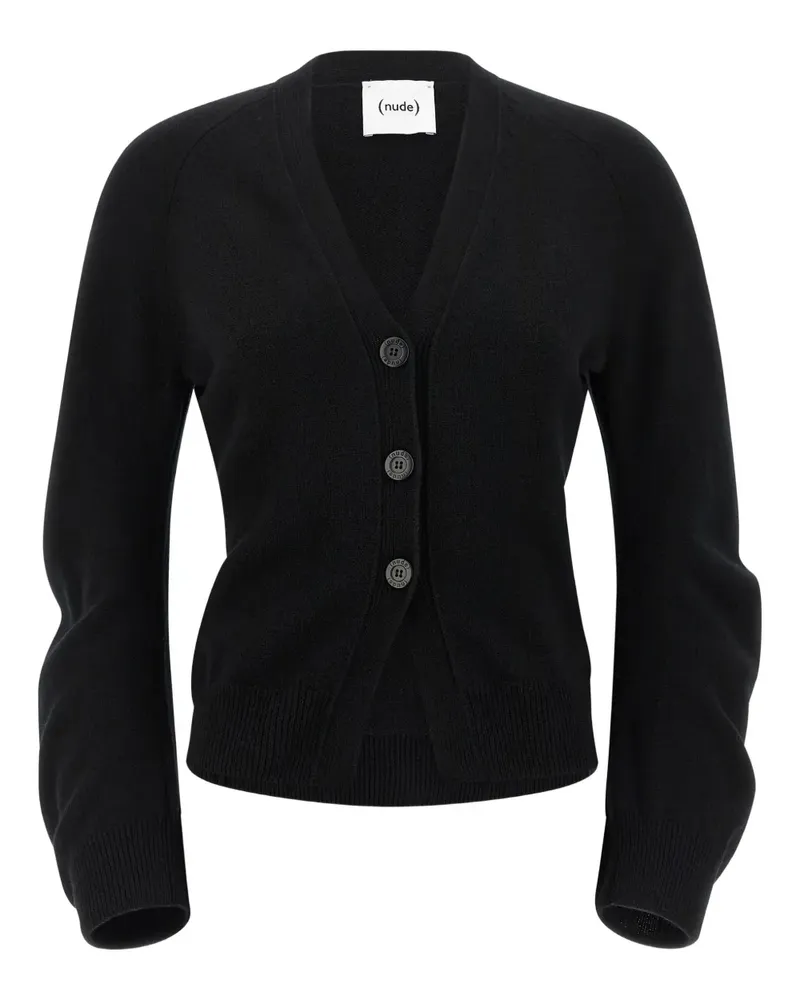 NUDE Langärmeliger Cardigan - Schwarz Schwarz