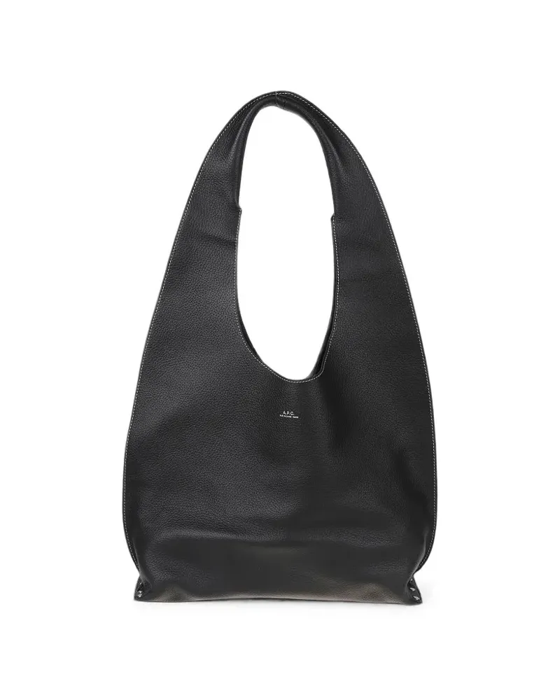 A.P.C. Neige Clou leather tote bag - Schwarz Schwarz