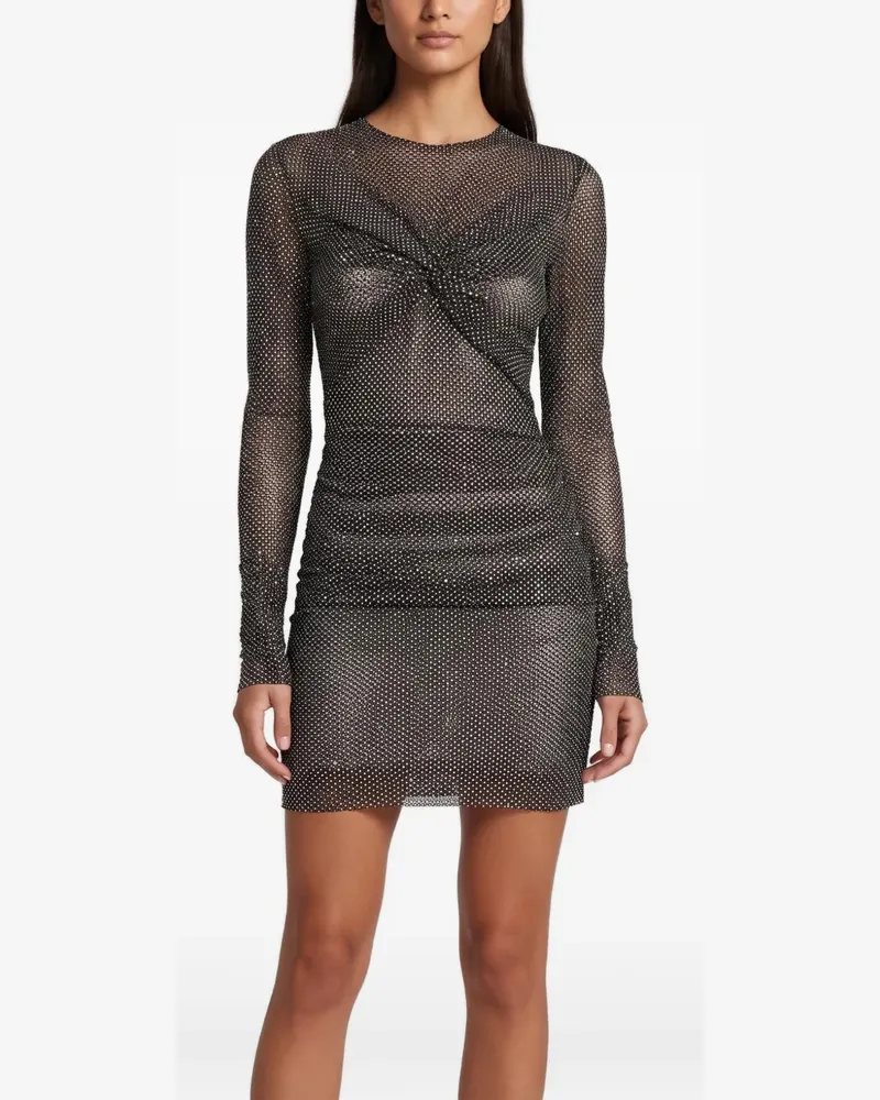 Elisabetta Franchi Drapiertes Minikleid mit Polka Dots - Schwarz Schwarz