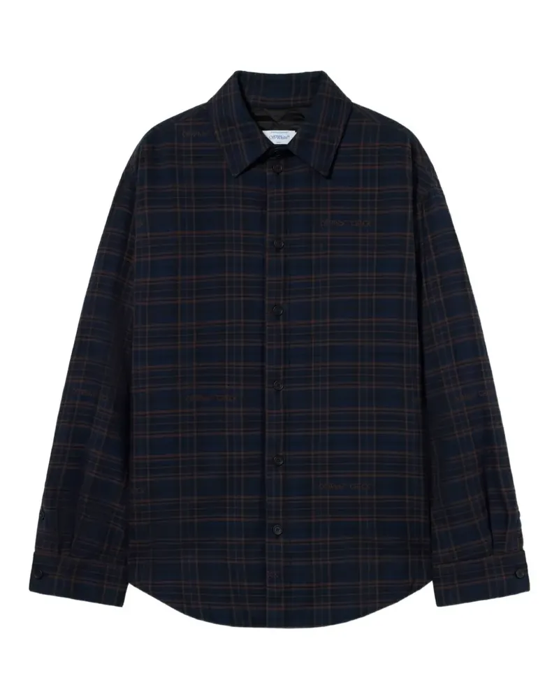OFF-WHITE check flannel padded overshirt - Blau Blau