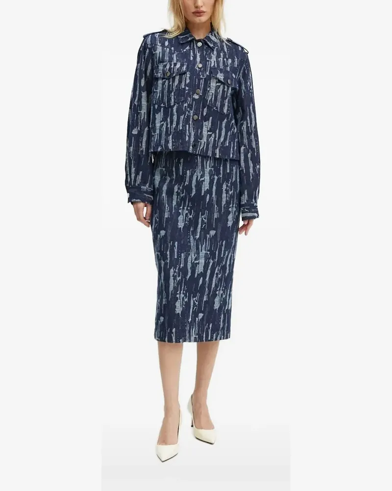 BRUUNS BAZAAR Ausgefranste Jeansjacke - Blau Blau