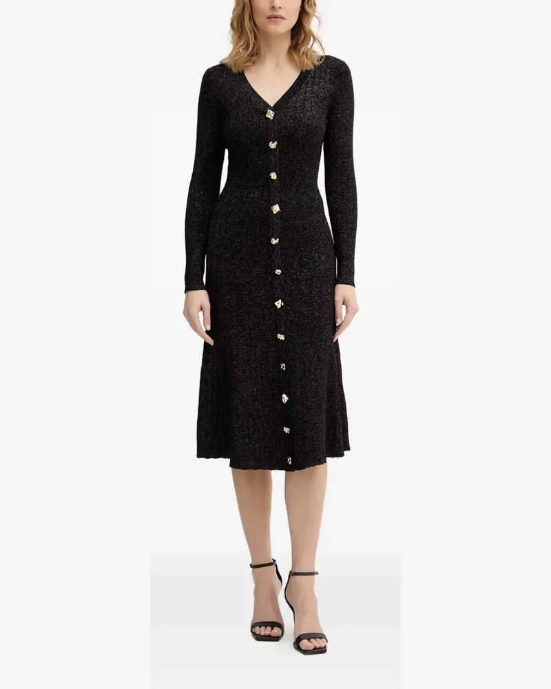 Guess V-neck midi dress - Schwarz Schwarz