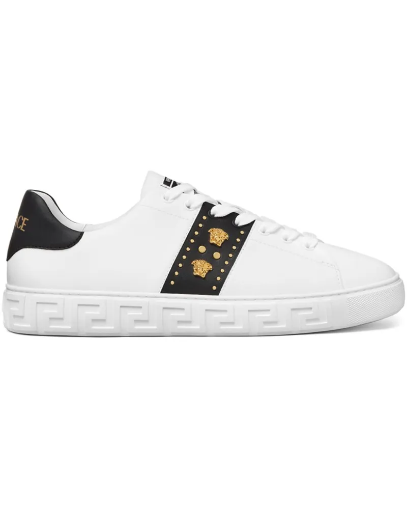 Versace Greca Sneakers mit Nieten - Weiß Weiß