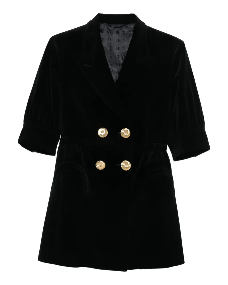 Blazé Milano Doppelreihiges Samtkleid - Schwarz Schwarz