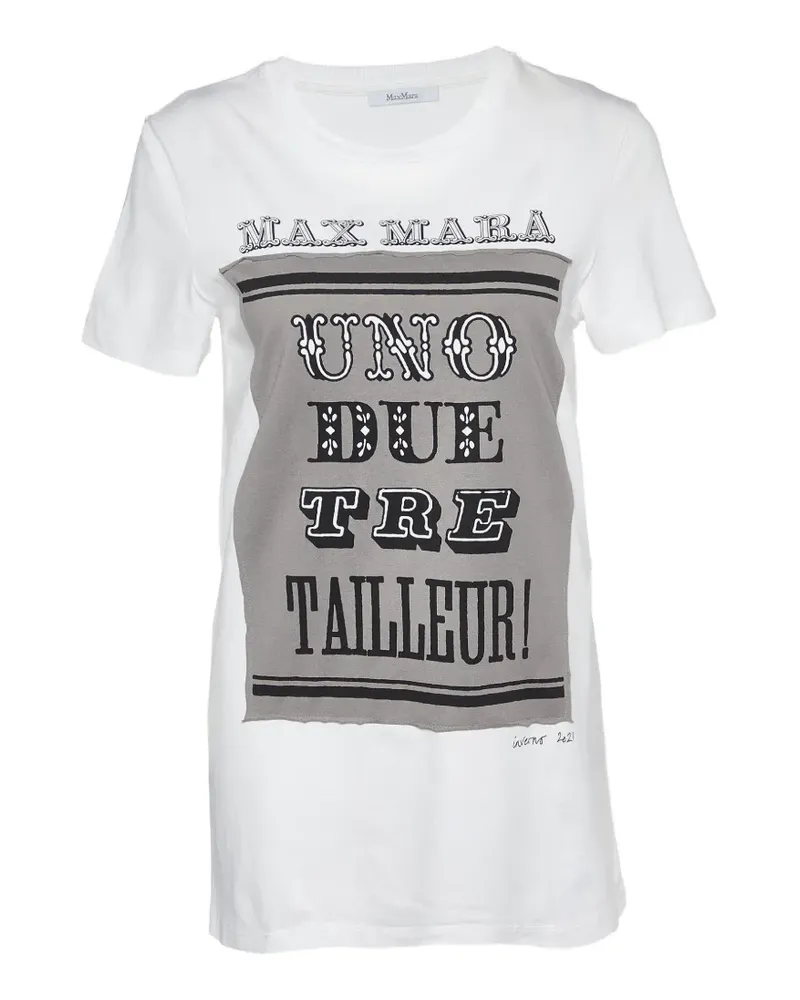 Max Mara logo-print crew-neck T-shirt - Weiß Weiß