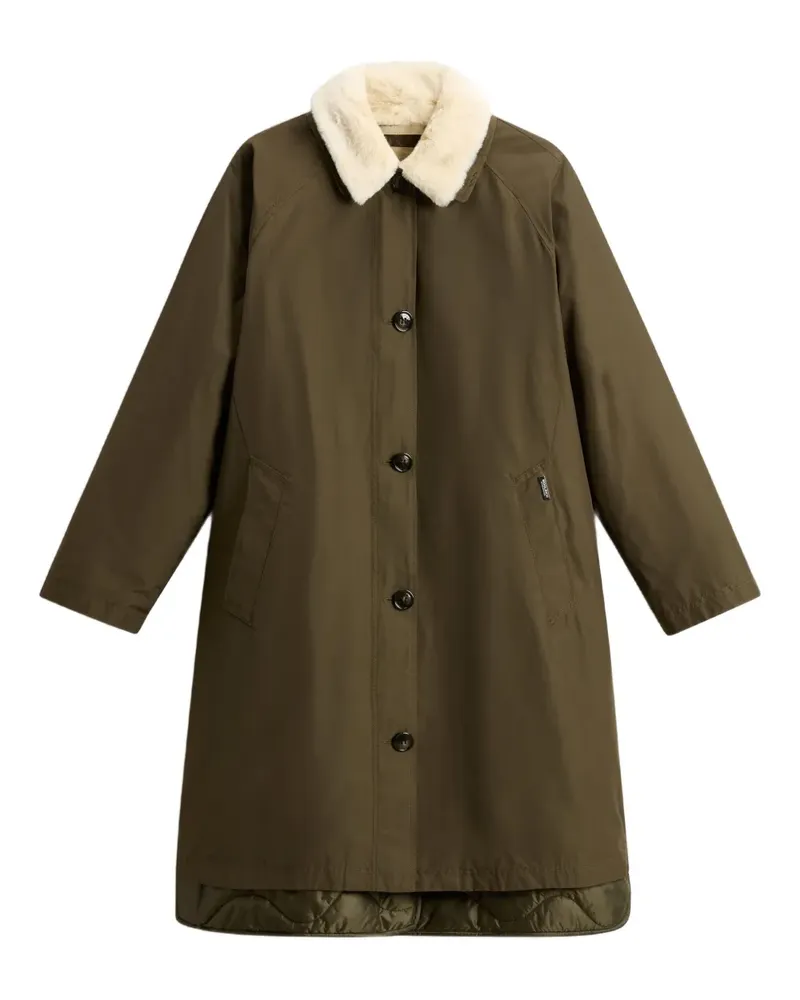 Woolrich Gefütterter Mantel mit Faux Fur - Grün Grün
