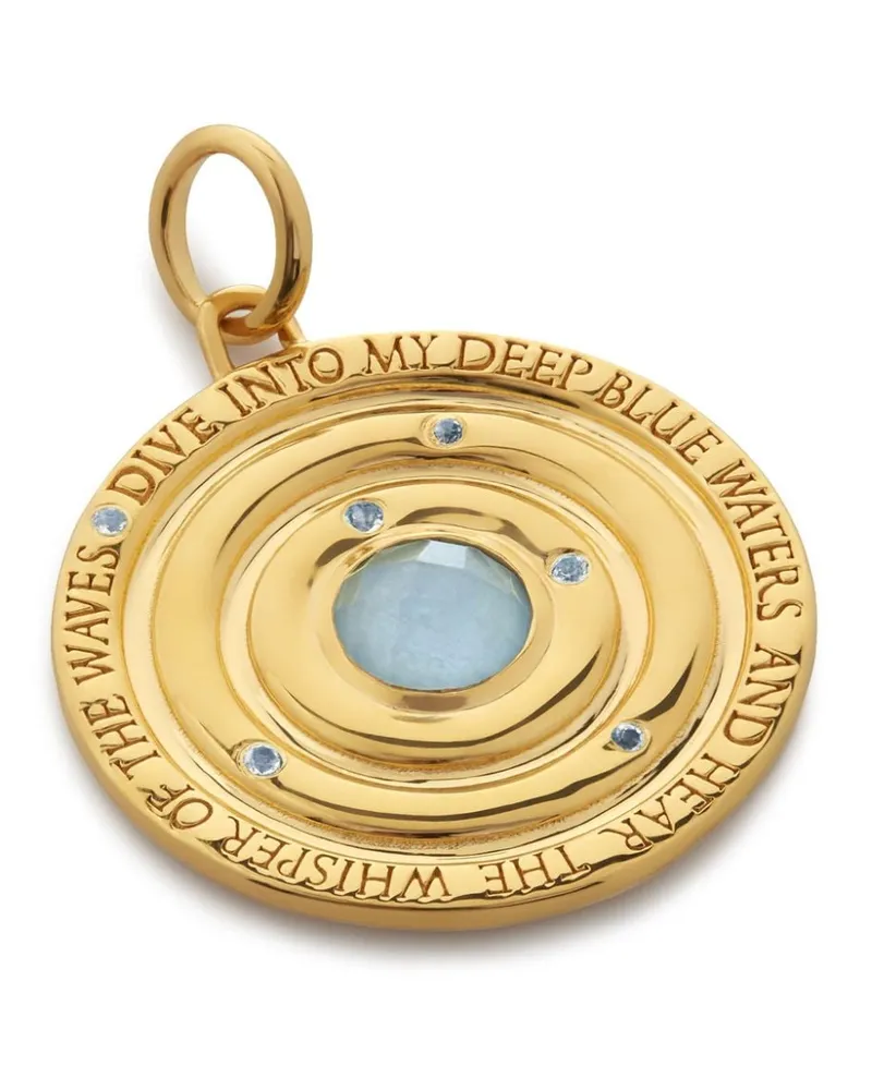 Monica Vinader Ocean Anhänger mit Aquamarin - Gold Gold