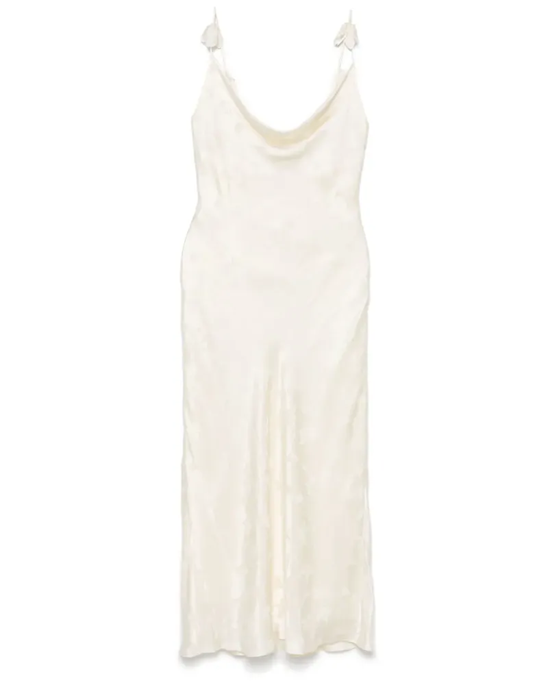 ROTATE Birger Christensen Midikleid aus Satin - Nude Nude