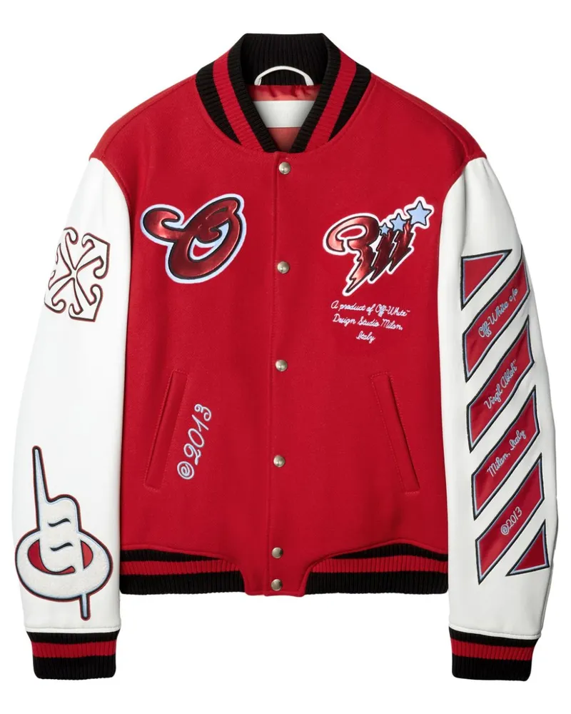 OFF-WHITE Bomberjacke im Patchwork-Look - Rot Rot