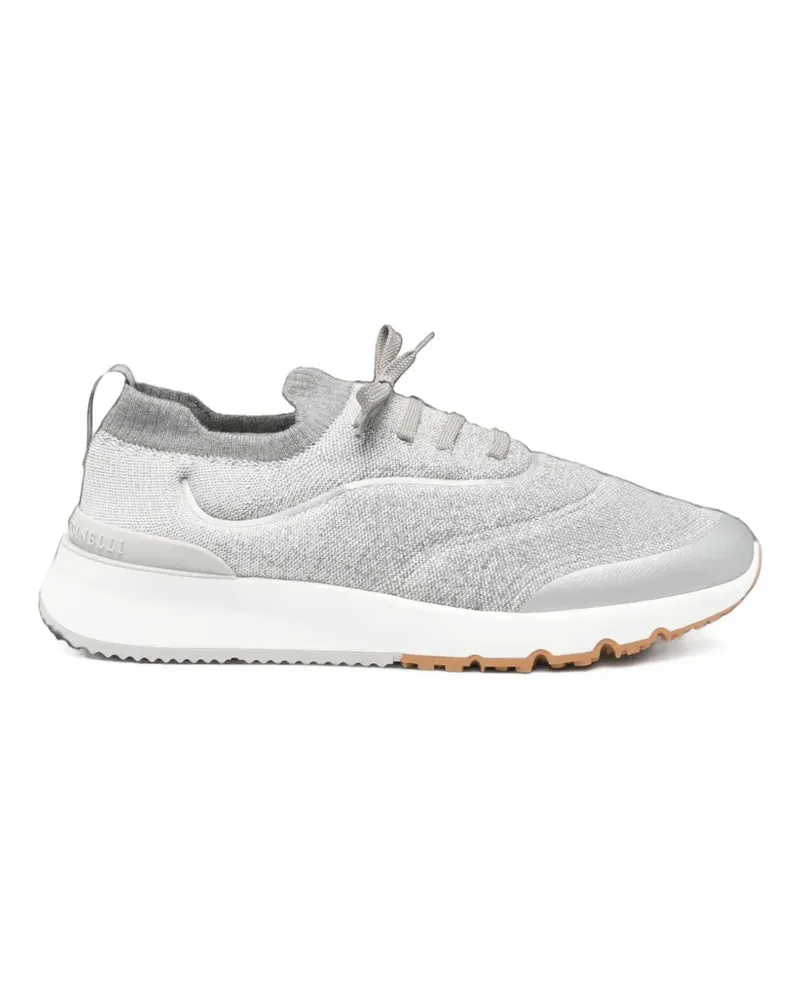 Brunello Cucinelli Sneakers in Strickoptik - Grau Grau