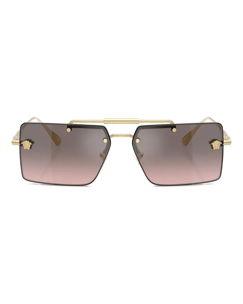 Versace Eckige Medusa Sonnenbrille - Gold Gold