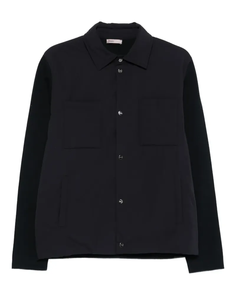 Herno Jacke mit gestrickten Ärmeln - Blau Blau