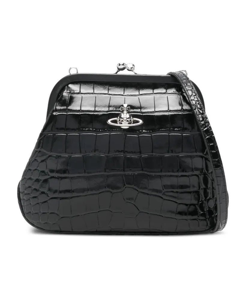 Vivienne Westwood Vivienne Orb embossed clutch bag - Schwarz Schwarz
